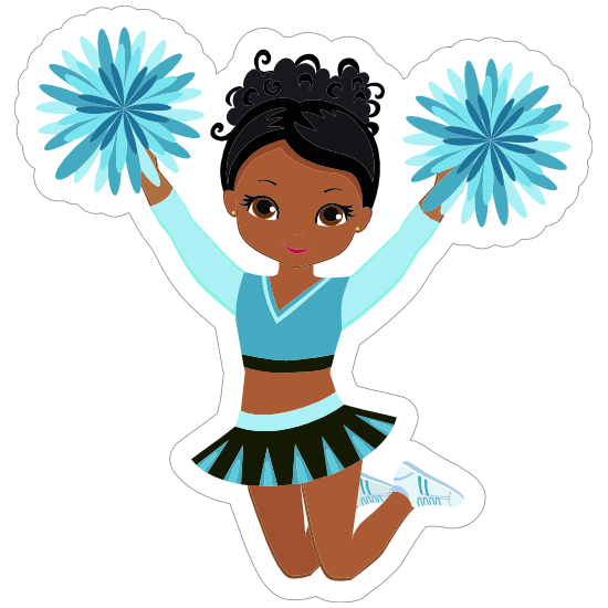 Light blue cheerleading sticker