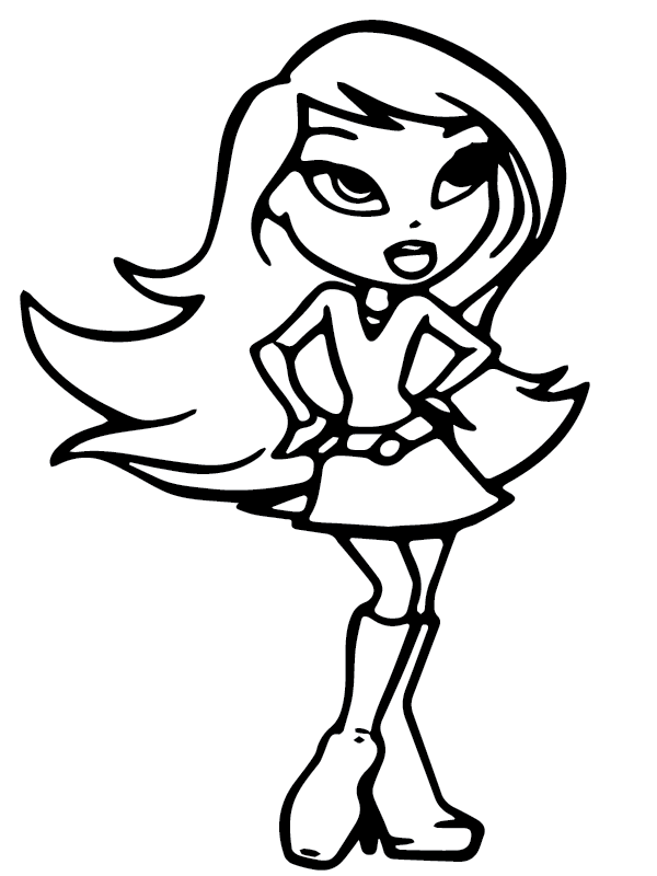 Pleasant bratz cheerleading coloring page