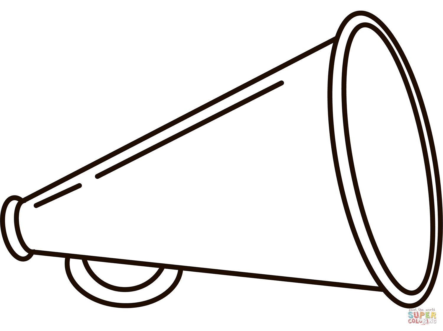 Cheerleading megaphone coloring page free printable coloring pages