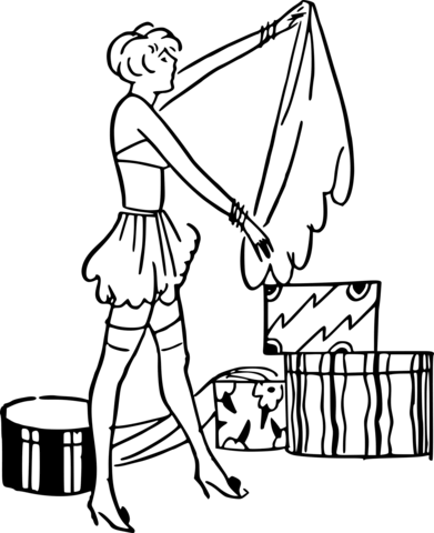 Vintage lady and boxes coloring page free printable coloring pages