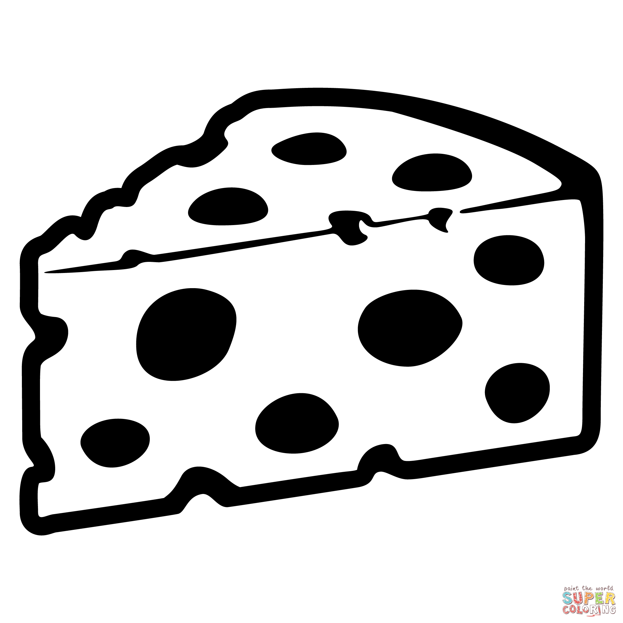 Cheese wedge emoji coloring page free printable coloring pages