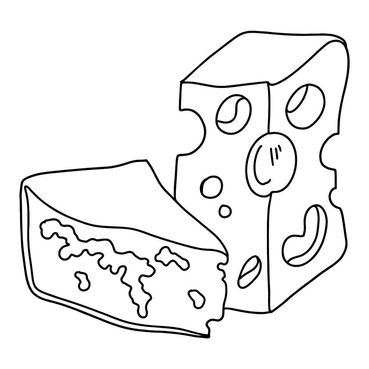 Different types of cheese coloring page â online for free