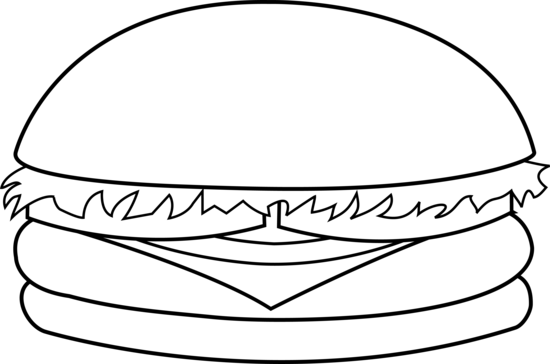 Cheeseburger line art clip art free clip art line art