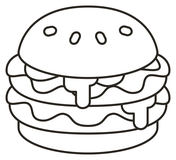 Hamburger coloring pages free printable pictures