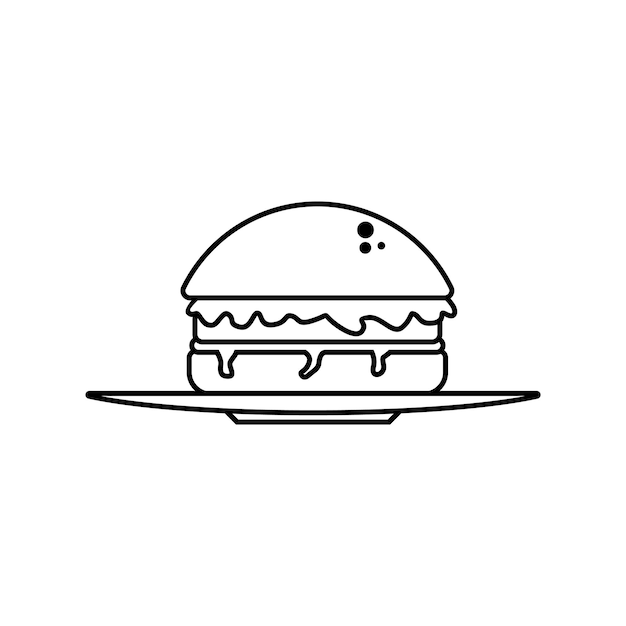 Premium vector hamburger coloring book with platedelicious hamburger