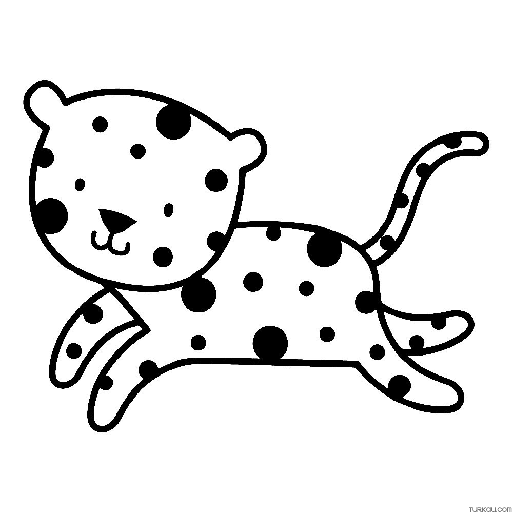 Animal cute cheetah easy coloring page