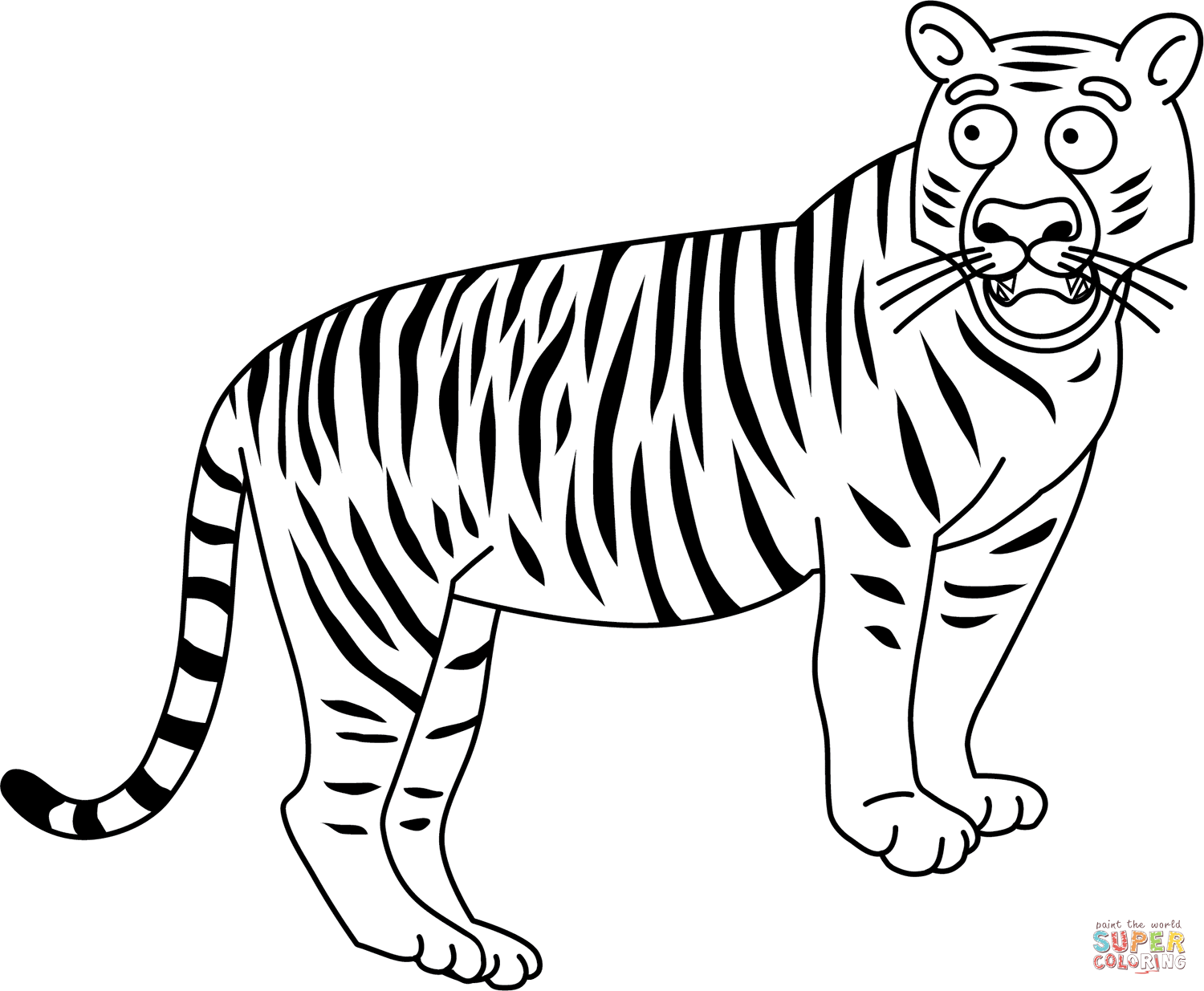 Funny tiger coloring page free printable coloring pages