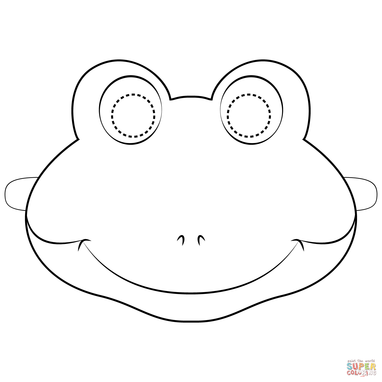 Frog mask coloring page free printable coloring pages