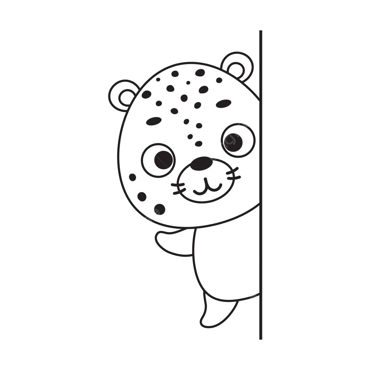 Cute cheetah coloring page png transparent images free download vector files