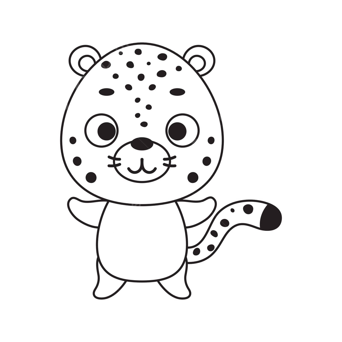 Cute cheetah coloring page for kids educational and fun vector celebration kids drawing png and vector with transparent background for free download