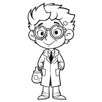 Girl scientist cartoon page coloring outline sketch drawing vector chemistry drawing chemistry outline chemistry sketch png and vector with transparent background for free download