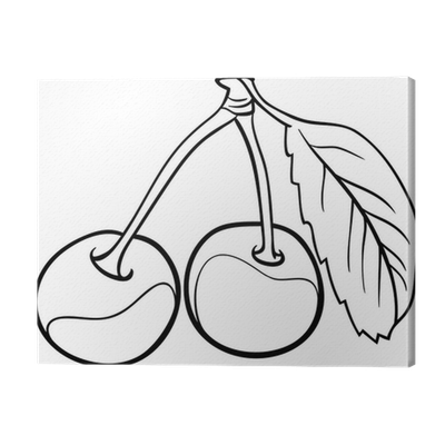 Canvas print cherry illustration for coloring book