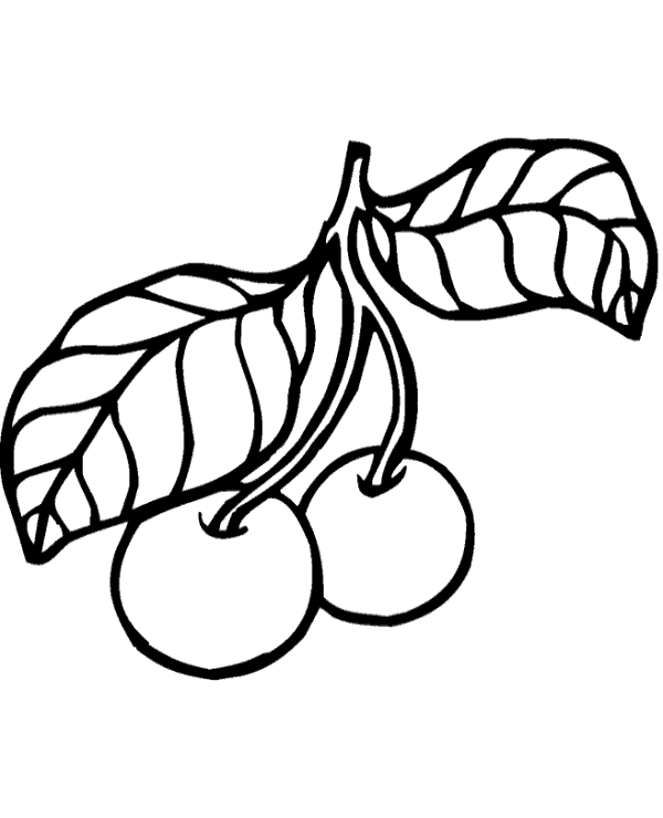 Cute cherries coloring page to print