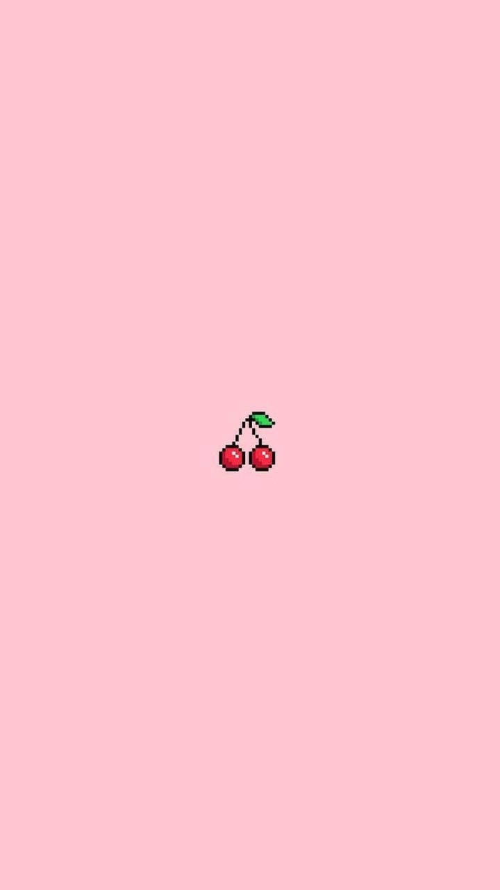 Download aesthetic red cherry cute and pink wallpaper