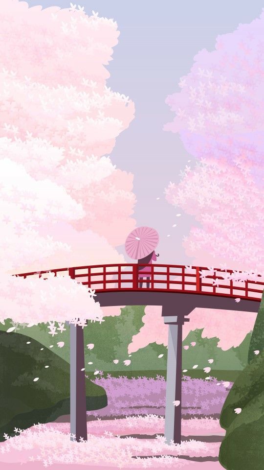 Cherry blossom pastel landscape anime scenery anime scenery wallpaper