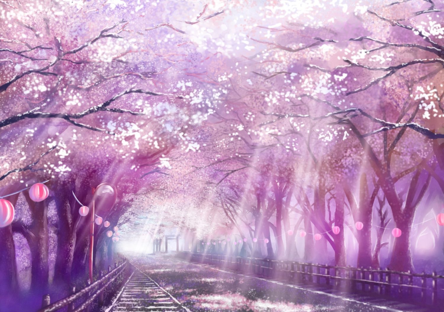 Cherry blossoms anime scenery wallpapers