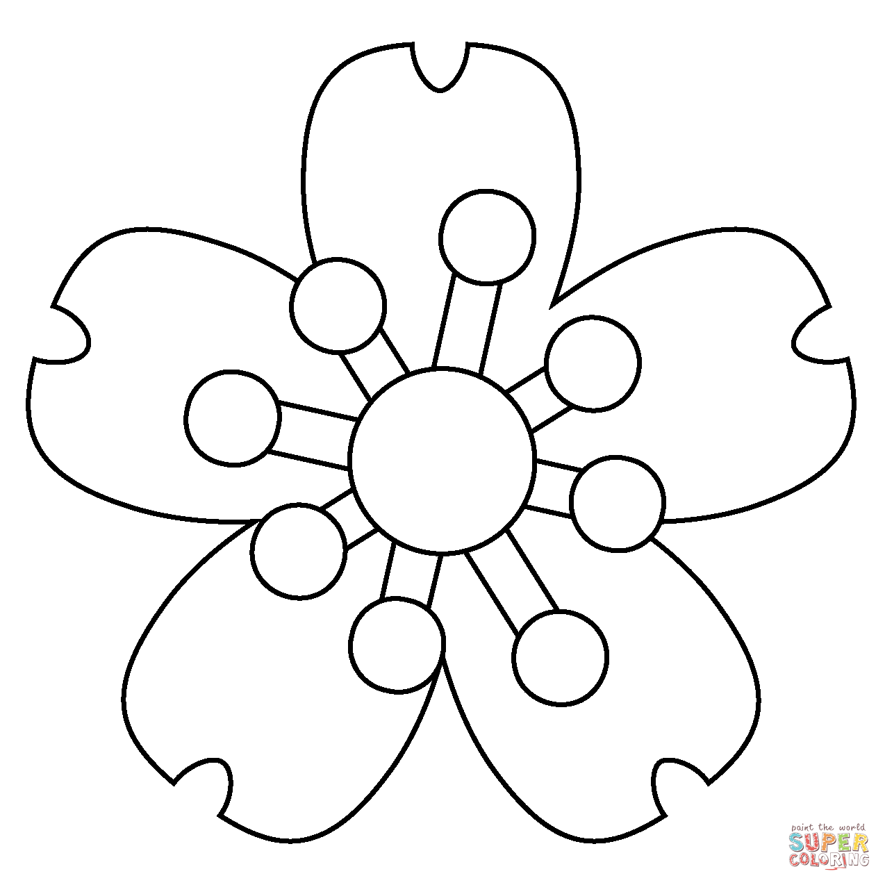 Cherry blossom emoji coloring page free printable coloring pages