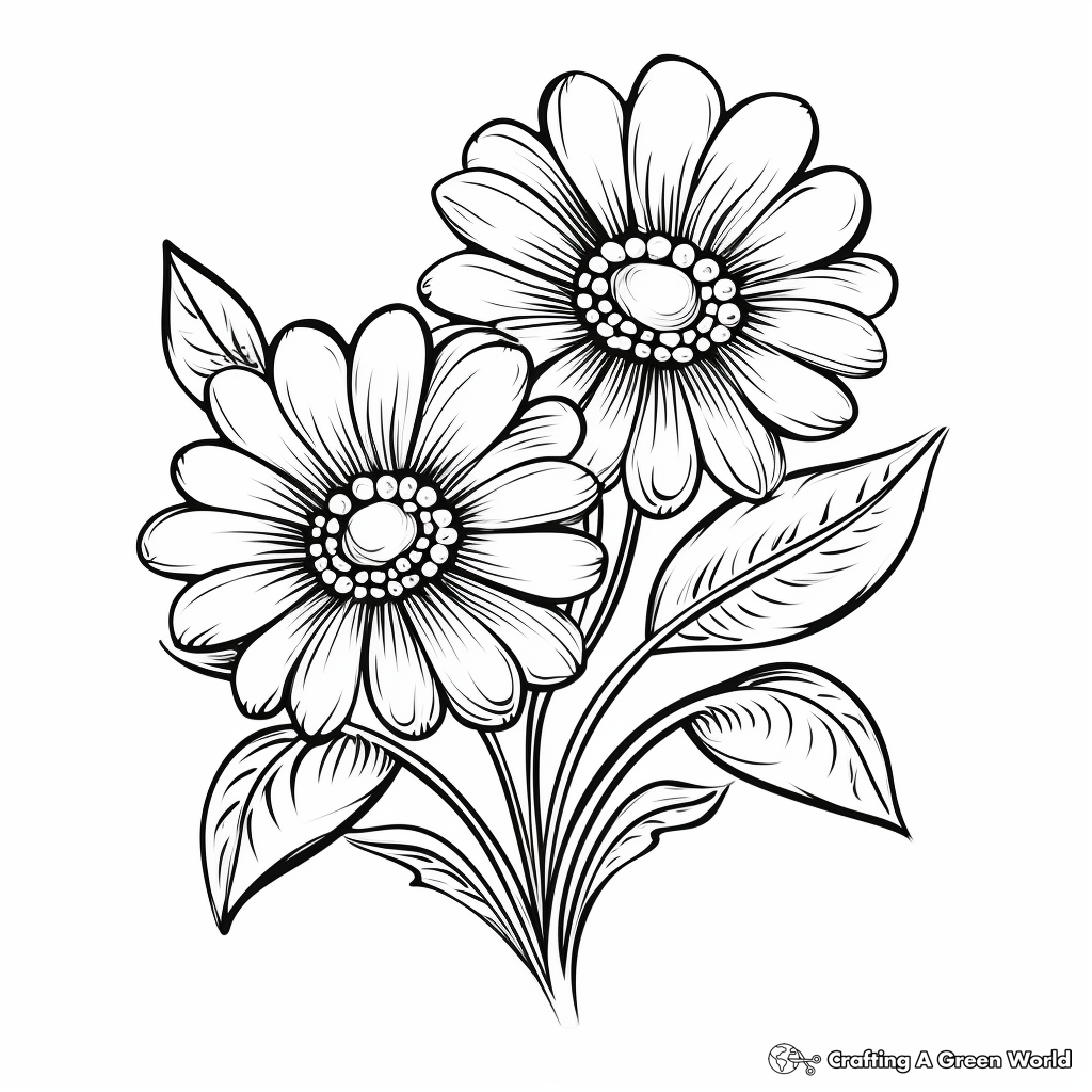 Floral design coloring pages