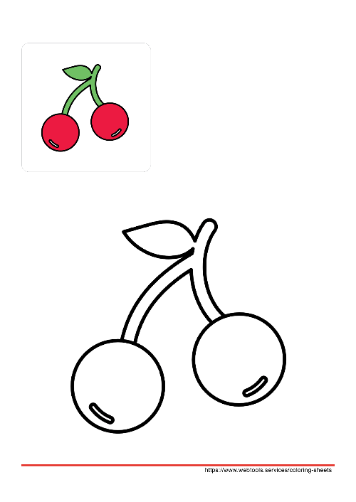 Cherry coloring page