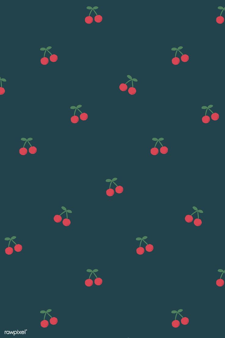 Red hand drawn cherry seamless pattern on blue social template vector premium image by râ cute patterns wallpaper aesthetic iphone wallpaper seamless patterns