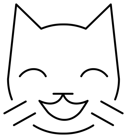 Grinning cat with smiling eyes emoji coloring page free printable coloring pages