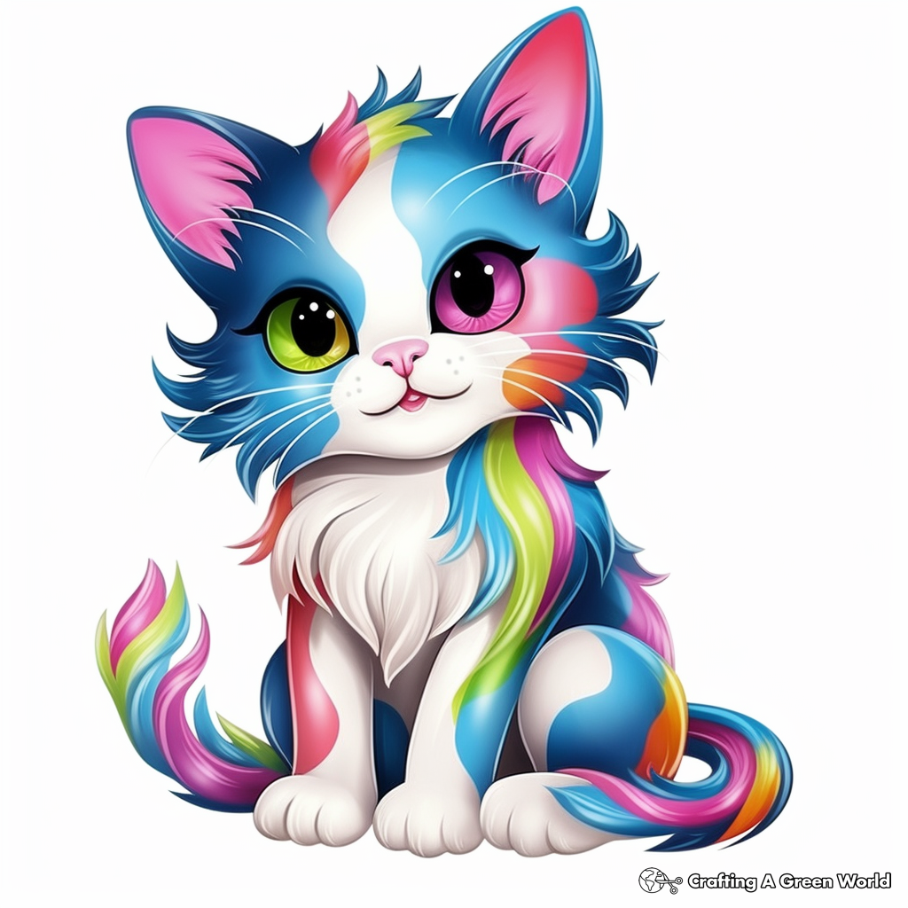 Rainbow cat coloring pages