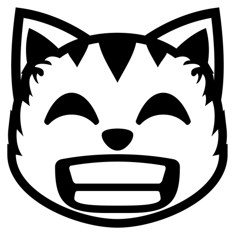 Grinning cat with smiling eyes emoji coloring page free printable coloring pages