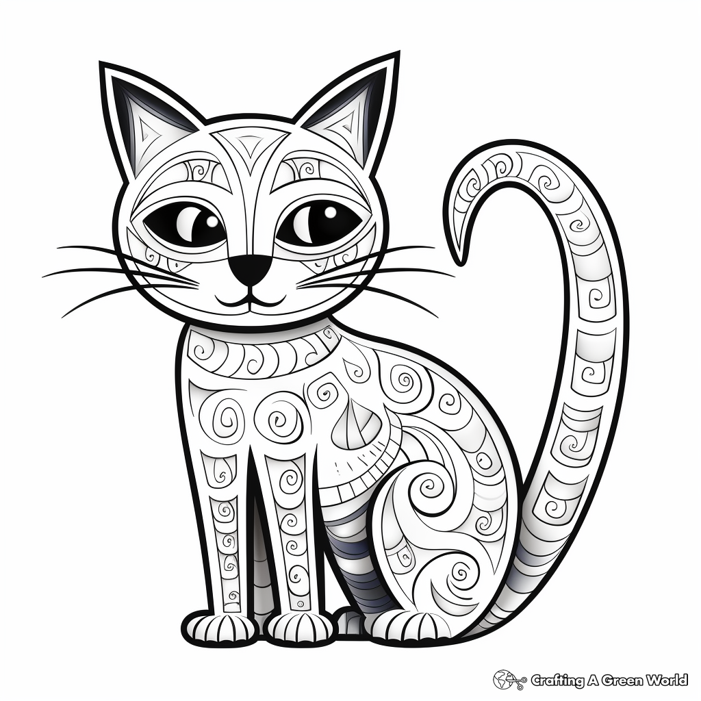 Rainbow cat coloring pages