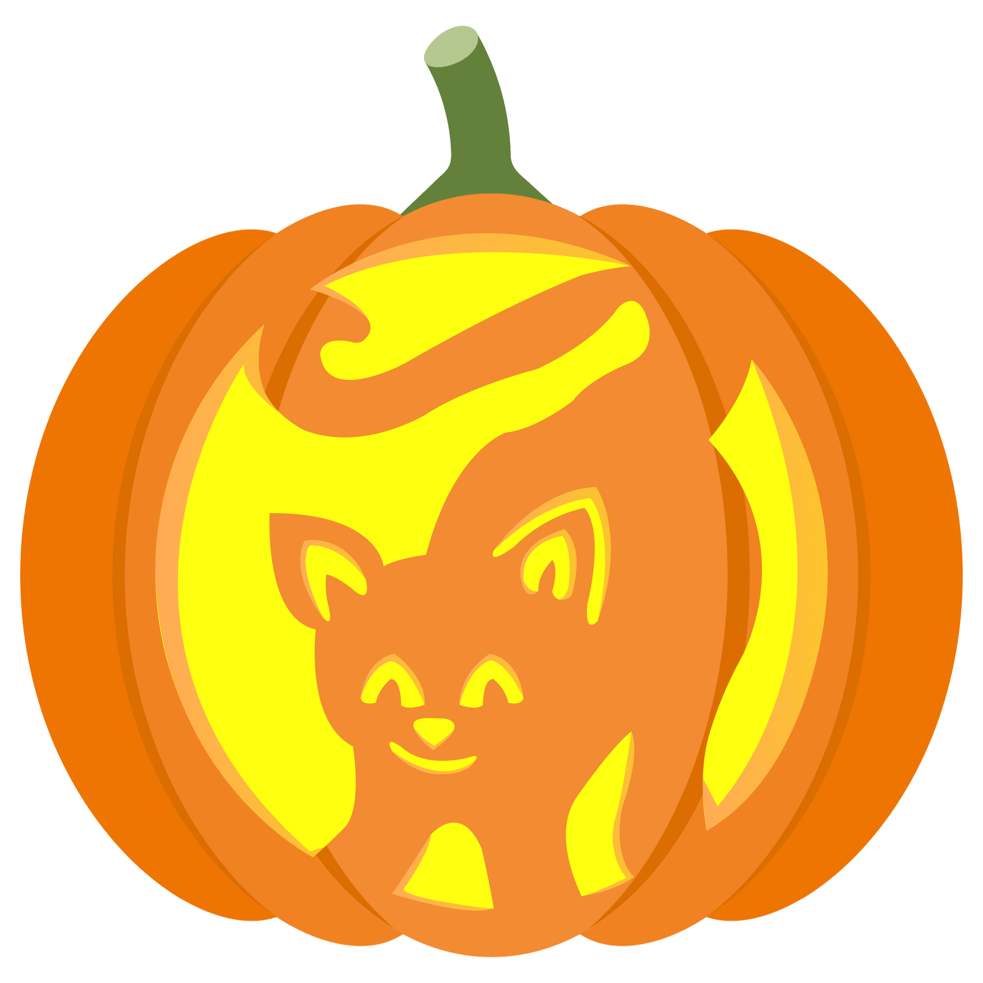 Playful cat pumpkin stencil free printable papercraft templates