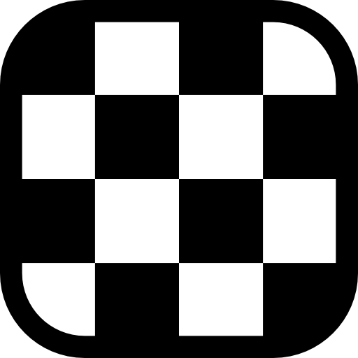 Chess board of rounded square shape icon