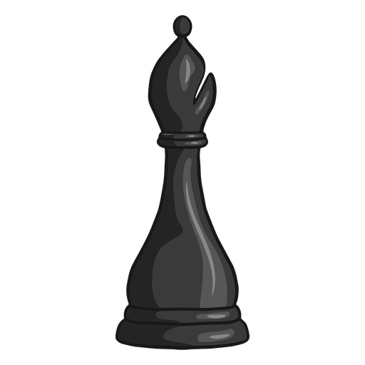 Bishop chess piece black color stroke png svg design for t