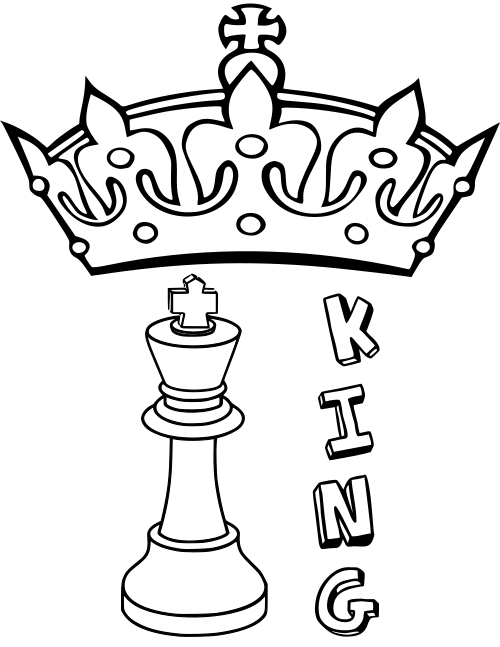 Chess pieces line art clip art image