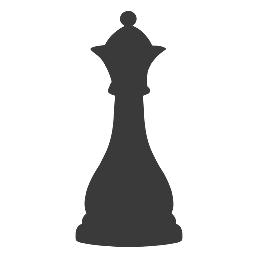 Queen chess piece black color stroke png svg design for t