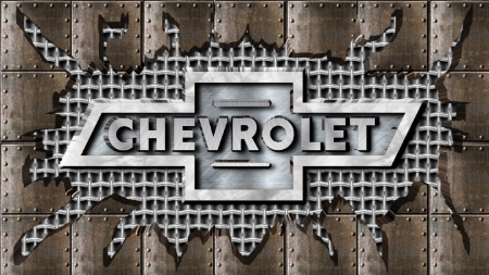 Old cracked steel s chevrolet logo