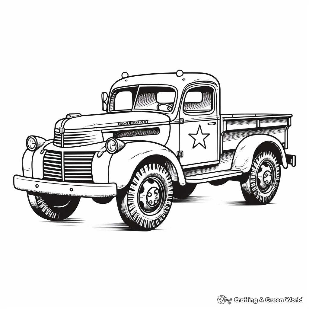 Old truck coloring pages