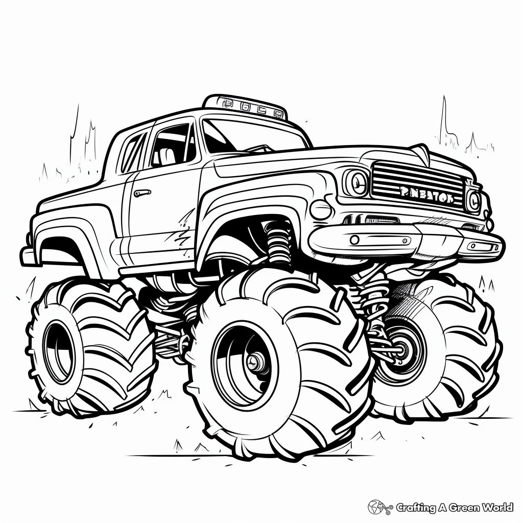 Police monster truck coloring pages