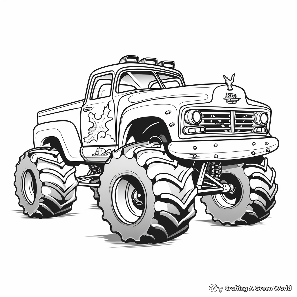Police monster truck coloring pages