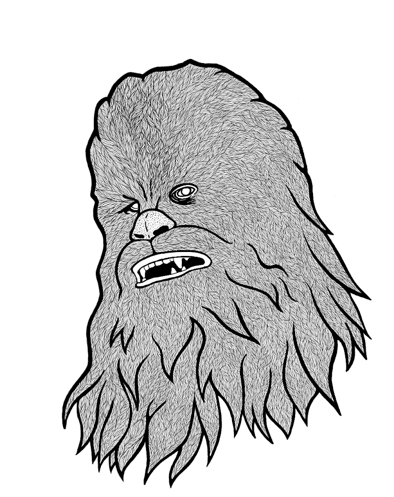 Chewbacca lines fine digital