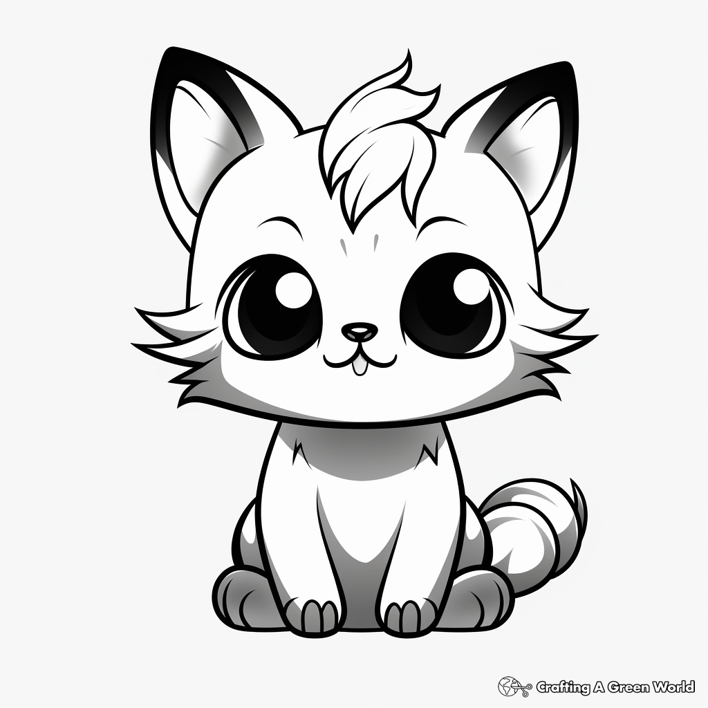 Chibi cat coloring pages