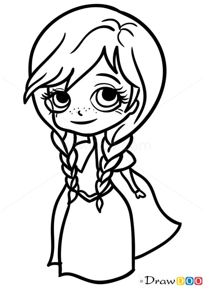 How to draw anna chibi disney princess coloring pages bear coloring pages disney drawings sketches