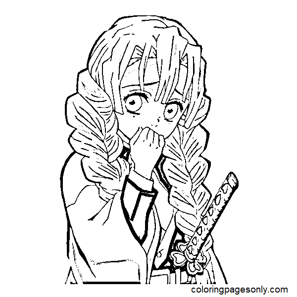 Mitsuri kanroji coloring pages printable for free download