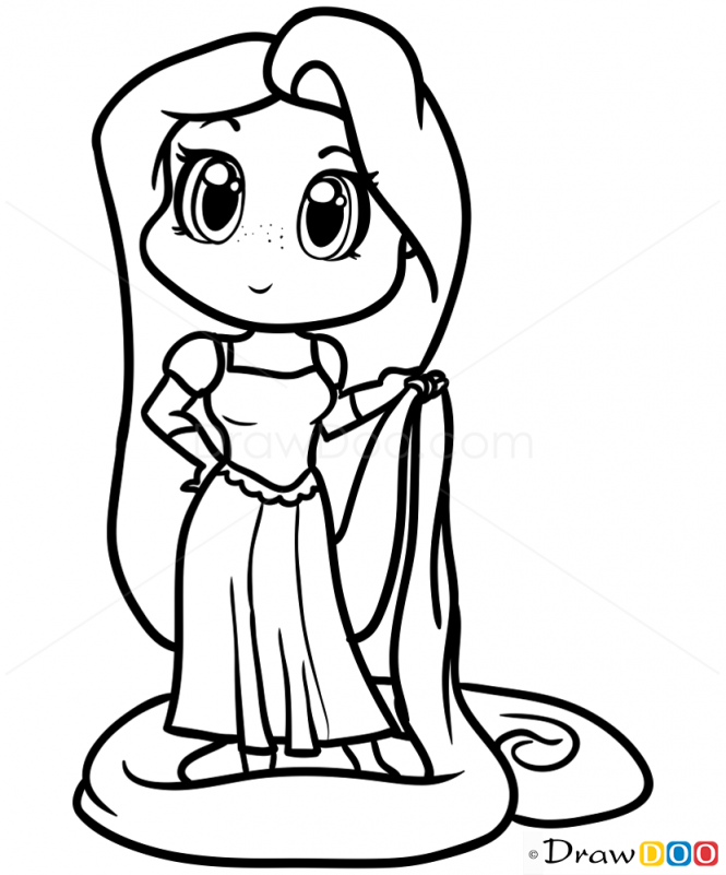 How to draw rapunzel chibi rapunzel drawing disney drawings sketches disney drawings