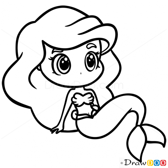 How to draw chibi ariel mermaids little mermaid drawings mermaid drawings chibi coloring pages