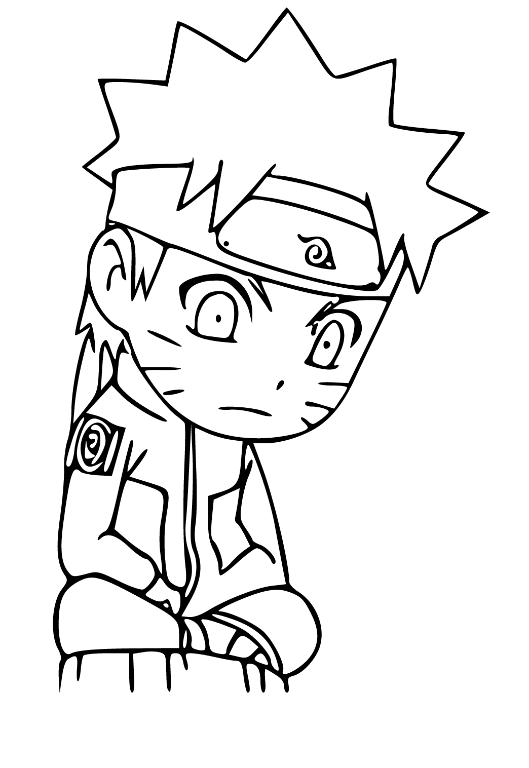 Free printable naruto sadness coloring page sheet and picture for adults and kids girls and boys