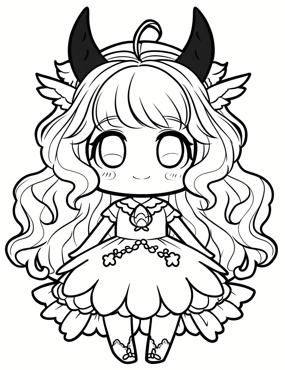 Kawaii fairy coloring page chibi coloring pages manga coloring book dragon coloring page