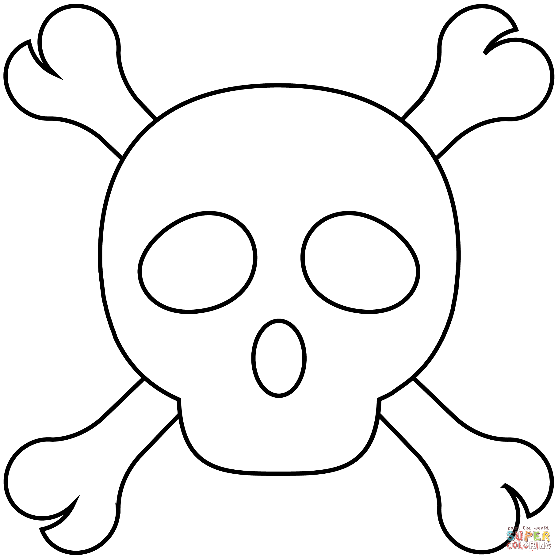 Skull and crossbones emoji coloring page free printable coloring pages