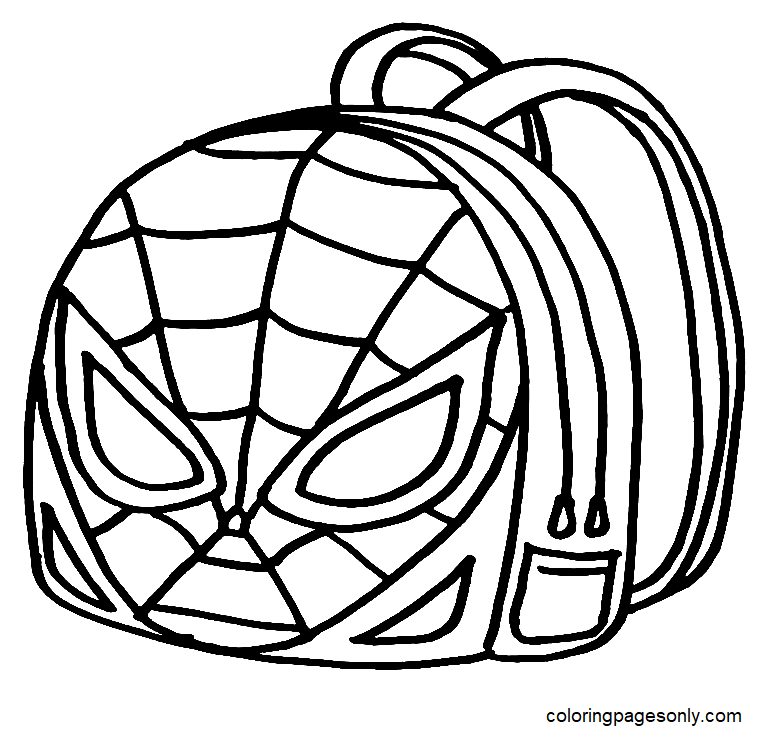 Spider man school backpack coloring page