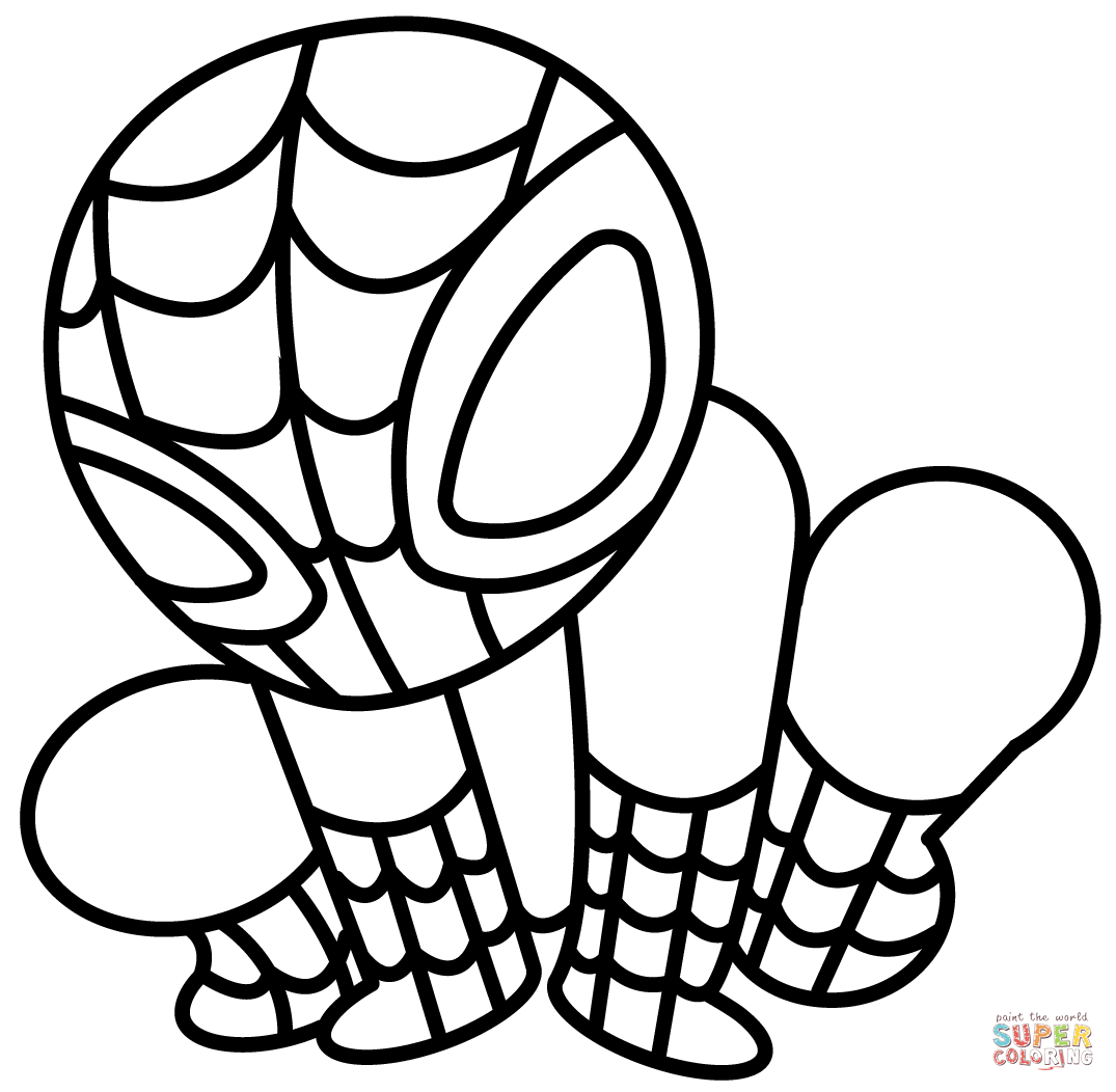 Chibi spiderman coloring page free printable coloring pages