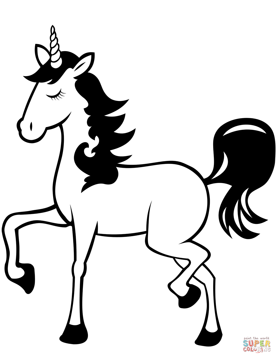 Unicorn coloring page free printable coloring pages