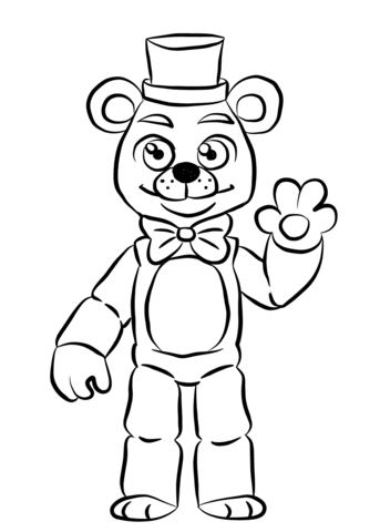 Fnaf golden freddy coloring page free printable coloring pages